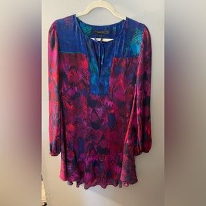 BCBG Max Azria Kenya Keyhole Mini Plum long sleeve dress - Medium